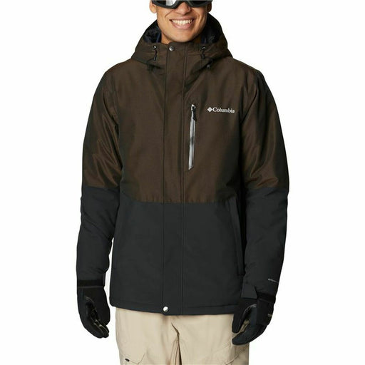 Men's Sports Jacket Columbia Winter District Black Brown Hood