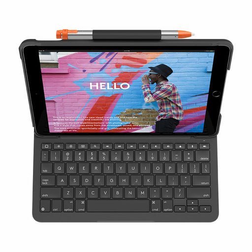 Case for Tablet and Keyboard Logitech iPad 2020 | iPad 2019 | iPad 2021 Grey Spanish Qwerty QWERTY
