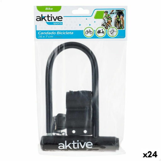 Key padlock Aktive Black 19,5 x 12,5 x 2,8 cm 24 Units