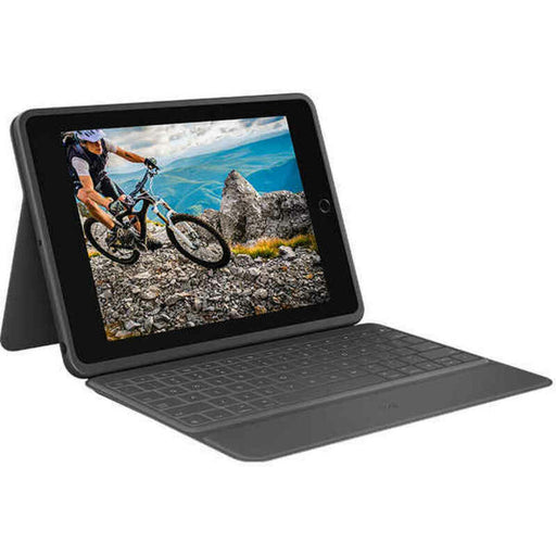Teclado Bluetooth con Soporte para Tablet Logitech 920-009317 Negro Qwerty Español QWERTY iPad 7 Galaxy Tab S2