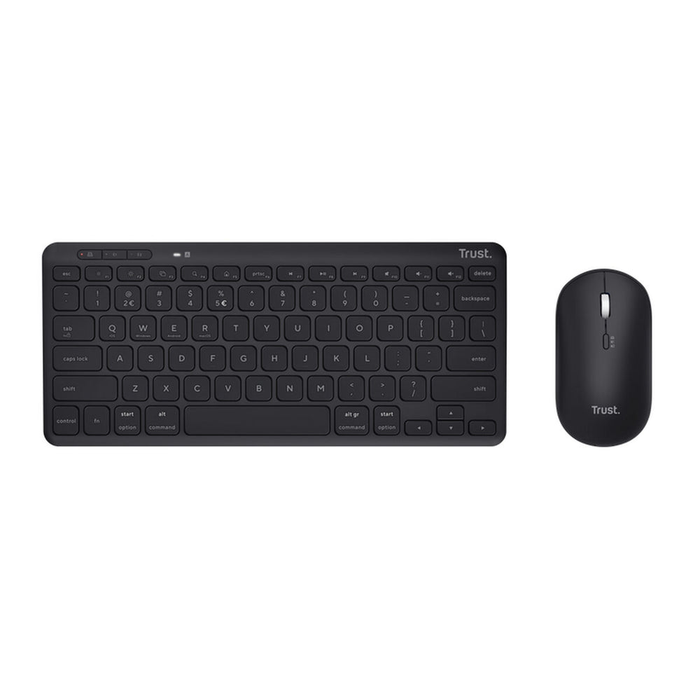 Keyboard and Mouse Trust 25061 Black Spanish QWERTY