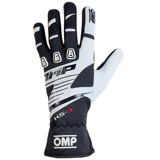 Karting Gloves OMP KS-3 White/Black Black/White S