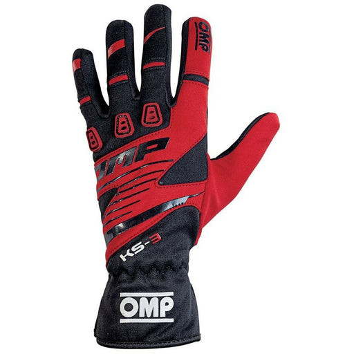 Karting Gloves OMP KS-3 Red/Black XS