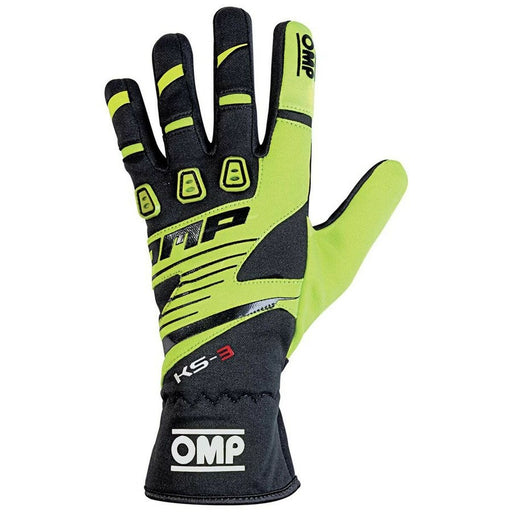 Karting Gloves OMP KS-3 Yellow/Black XS