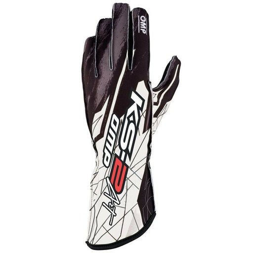 Karting Gloves OMP KS-2 ART White/Black Black/White L