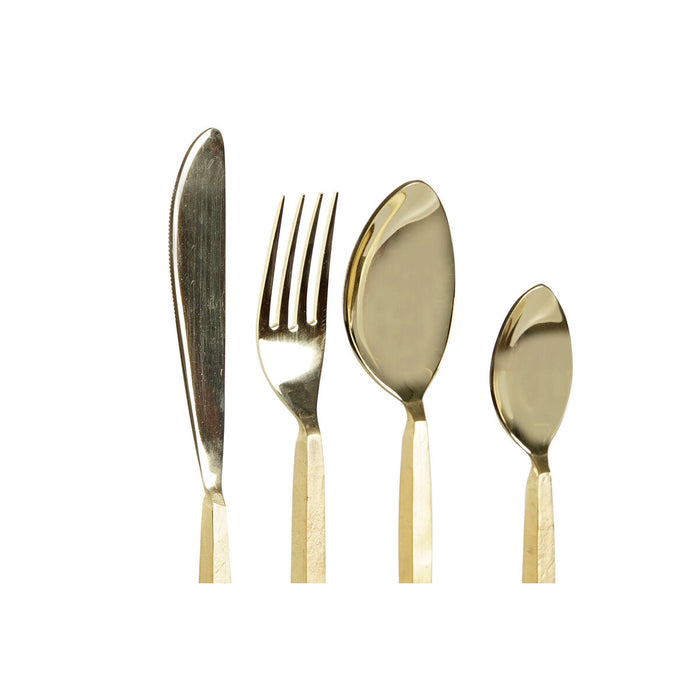 Cutlery DKD Home Decor Golden Stainless steel 4,5 x 1,5 x 21 cm 16 Pieces