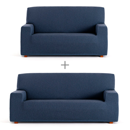 Sofa cover set Eysa TROYA Blue 70 x 110 x 210 cm 2 Pieces