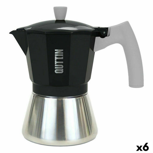 Italian Coffee Pot Quttin 9 Cups Aluminium Steel 450 ml (6 Units)