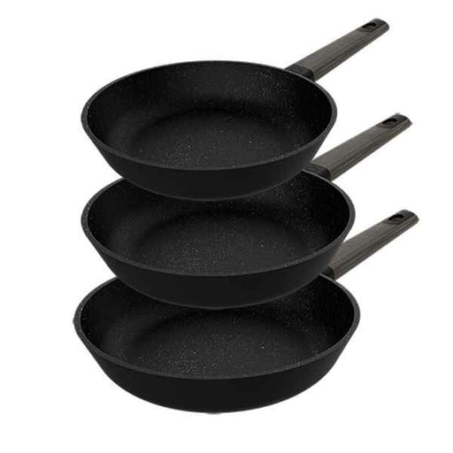 Set of pans Cecotec 03146 Ø 24 cm Black Aluminium (3 Units) (3 pcs)