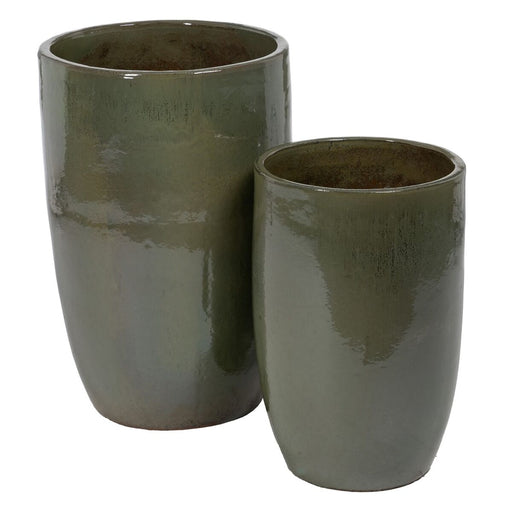 Vase 52 x 52 x 80 cm Vert Céramique (2 Unités)