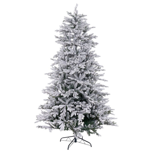 Christmas Tree White Green PVC Metal Polyethylene Snowfall 210 cm