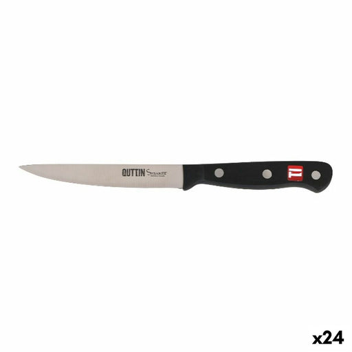 Vegetable Peeler Knife Quttin Black Silver 12 cm (24 Units)
