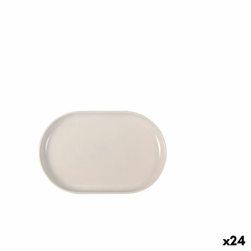 Snack tray La Mediterránea Ivory Oval 20 x 13 x 2 cm (24 Units)