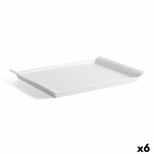 Fuente de Cocina Quid Gastro Fresh Rectangular Cerámica Blanco (36 x 25 cm) (6 Unidades)