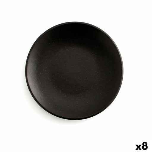 Flat plate Anaflor Barro Anaflor Meat Baked clay Black Ø 29 cm (8 Units)