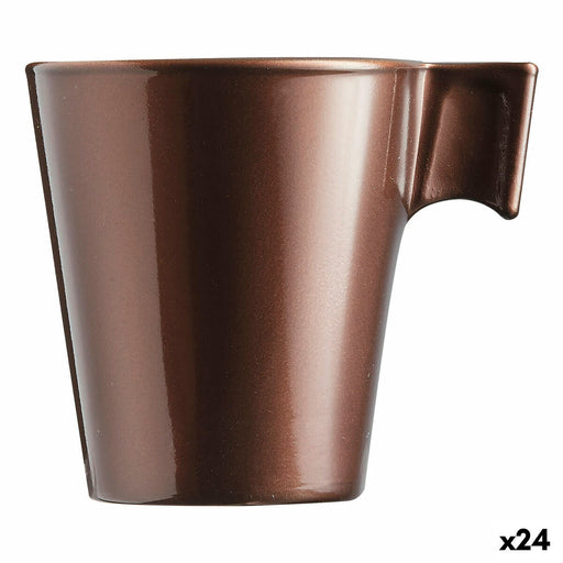 Mug Luminarc Flashy Brown 80 ml Glass (24 Units)