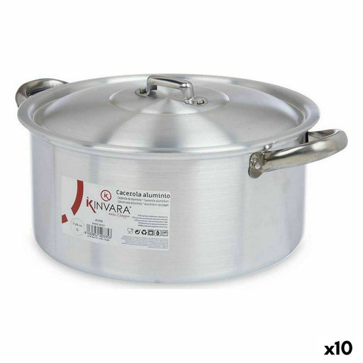 Casserole with lid Silver Aluminium 5 L (10 Units)