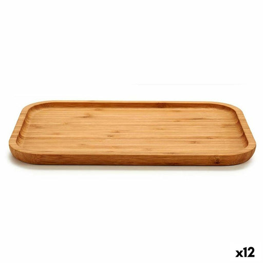 Snack tray Brown Bamboo 30 x 1,5 x 20 cm (12 Units)
