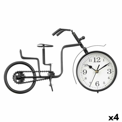 Table clock Bicycle Black Metal 33 x 21 x 4 cm (4 Units)
