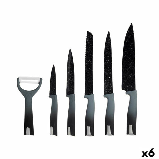 Knife Set Black Stainless steel polypropylene (6 Units) 6 Pieces