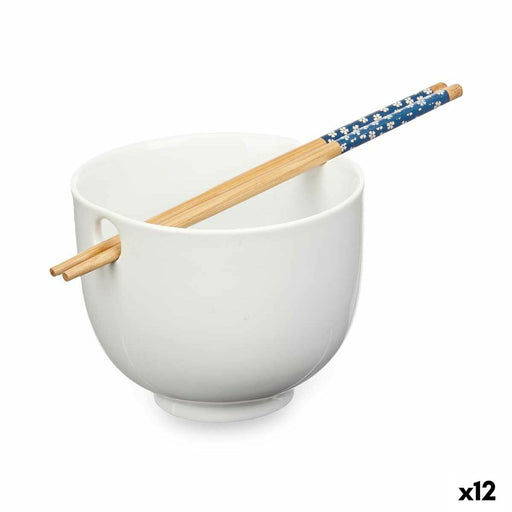 Bowl White Bamboo 24 x 10,7 x 13,3 cm (12 Units) Toothpicks asiatico/oriental