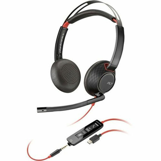 Headphones with Microphone Poly Blackwire 5220 Black