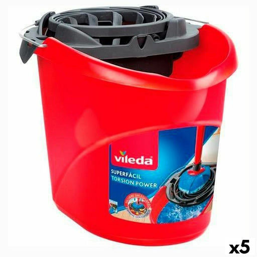 Cleaning bucket Vileda Red 10 L (5 Units)