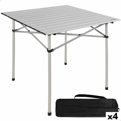 Folding Table Aktive Silver Aluminium 70 x 70 x 70 cm (4 Units)