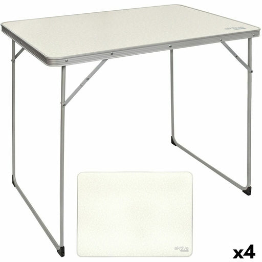 Folding Table Aktive White 80 x 70 x 60 cm (4 Units)