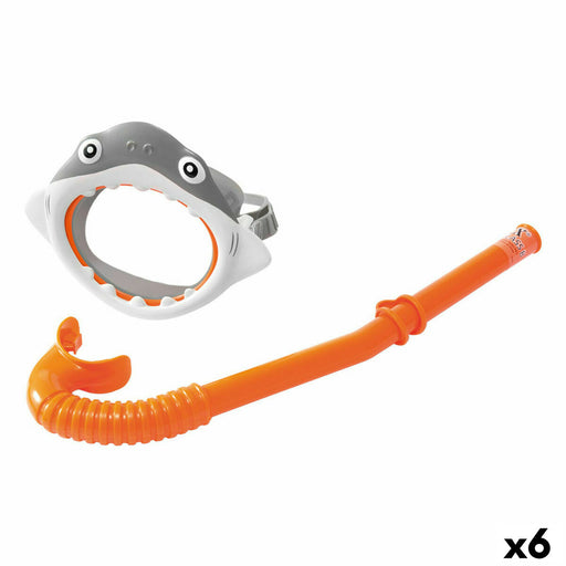 Snorkel Goggles and Tube for Children Intex Shark (6 Units)