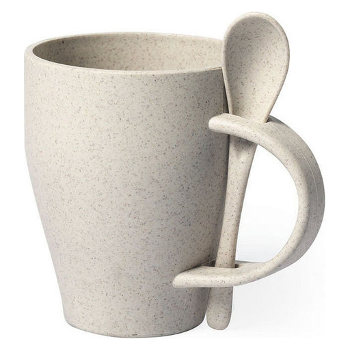 Mug with Small Spoon 146549 400 ml Bamboo fibre Pp