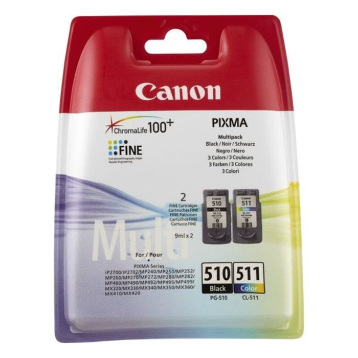 Compatible Ink Cartridge Canon PG-510/CL511 Black Tricolour Yellow Cyan Magenta