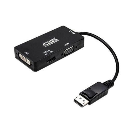 DisplayPort to VGA/DVI/HDMI adapter 3 en 1 NANOCABLE 10.16.3301-BK Black