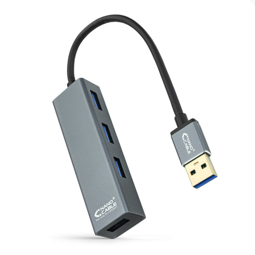 Concentrateur USB 4 ports NANOCABLE 10.16.4402 USB 3.0 Gris