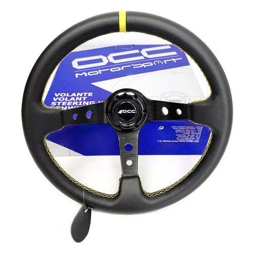 Racing Steering Wheel Track Black Leather