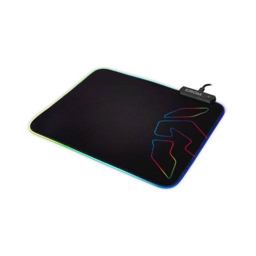Tapis de jeu avec éclairage LED Krom Knout RGB (32 x 27 x 0,3 cm) Noir