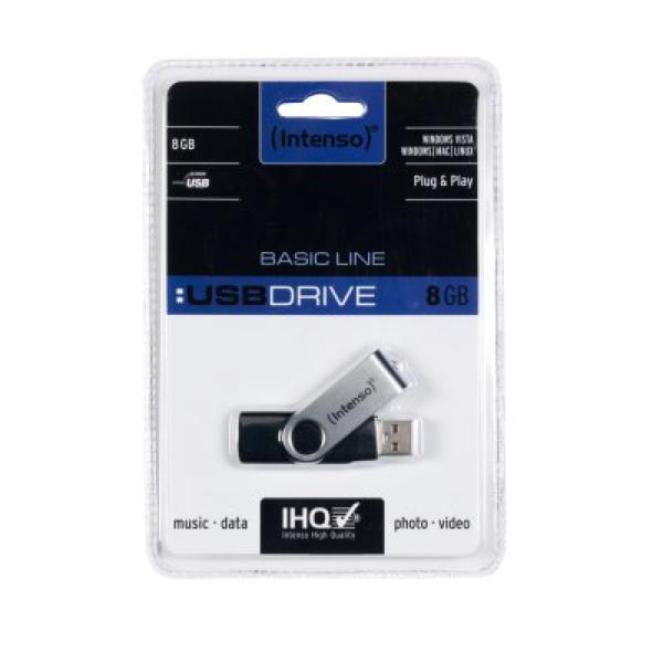 USB stick INTENSO 3503460 8 GB Silver Black