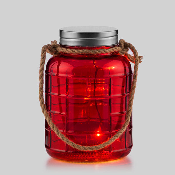 Grange Vintage Coconut Decorative Glass Jar with LEDs